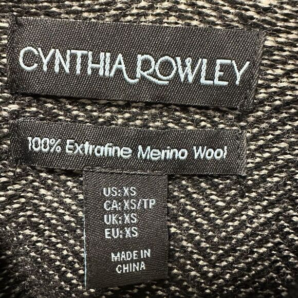 Cynthia Rowley 100% Merino Wool Dress Extra Fine Chevron Print Women's XS - Picture 5 of 7